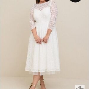 Torrid White Lace Wedding Dress